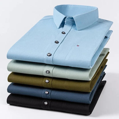 Luxury cotton shirt with single pocket - AntoniosClothing - Yellow