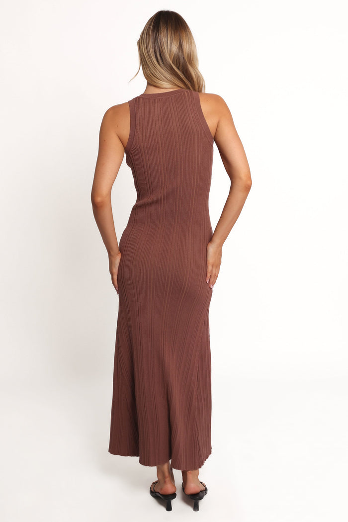 Petal and Pup USA DRESSES Lyon Maxi Knit Dress - Chocolate Brown (Hold for Rack)