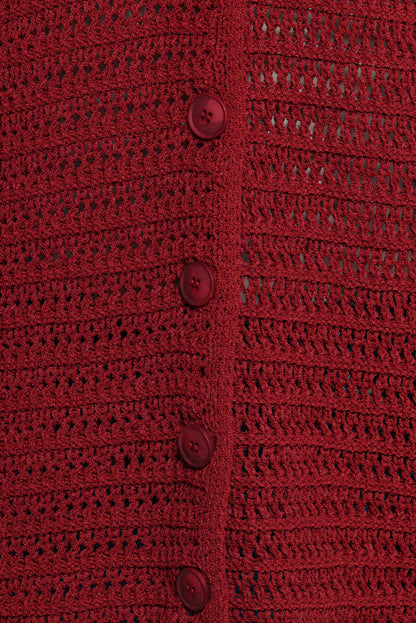 Petal and Pup USA KNITWEAR Lyra Large Collar Cardigan - Burgundy
