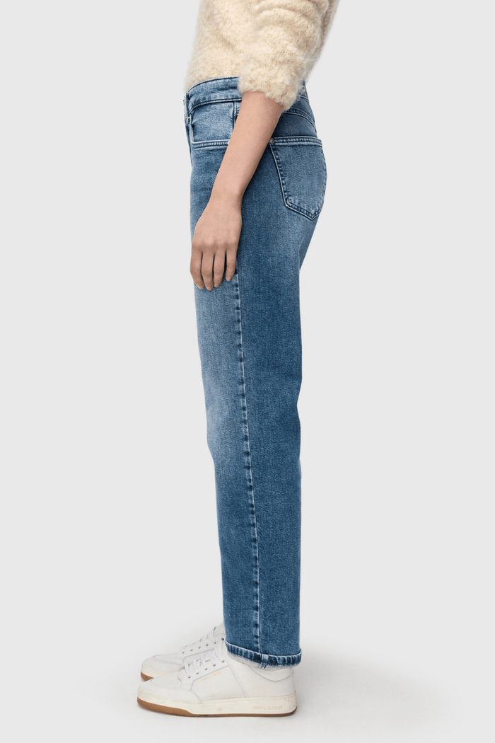 MAC Straight authentic comfort jeans in mid blue random wash – Dotique