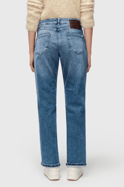 MAC Straight authentic comfort jeans in mid blue random wash – Dotique