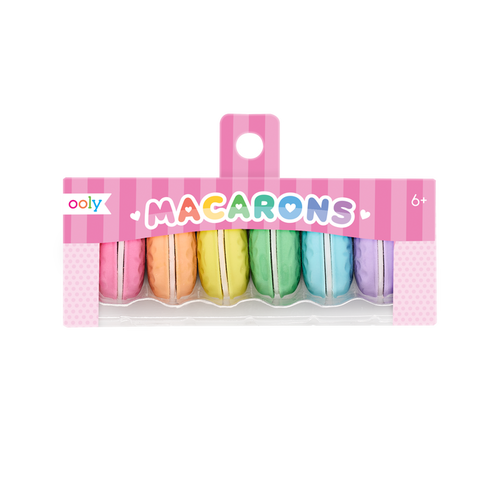 Macarons Vanilla Scented Erasers in a set of 6