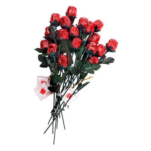 Madelaine Milk Chocolate Foiled Red Roses Candy - 48 Count