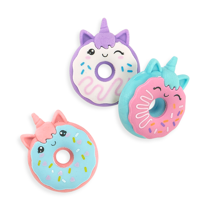 Magic Bakery Unicorn Donut Scented Erasers in a group