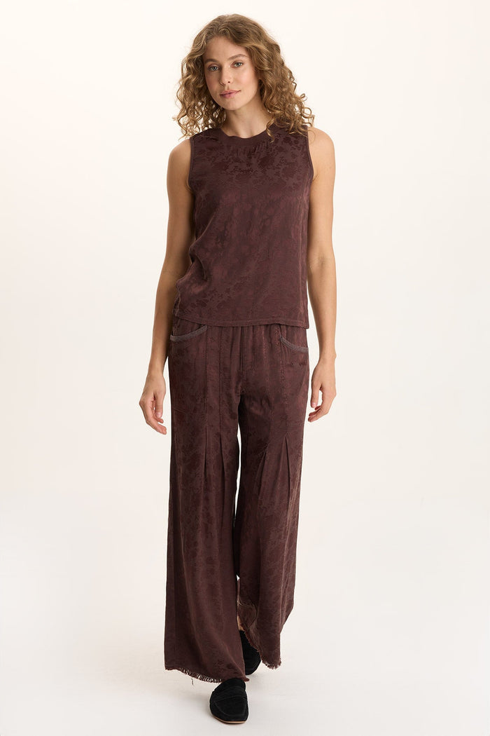 XCVI Mahala Textured Satin Embossed Crew Neck Tank