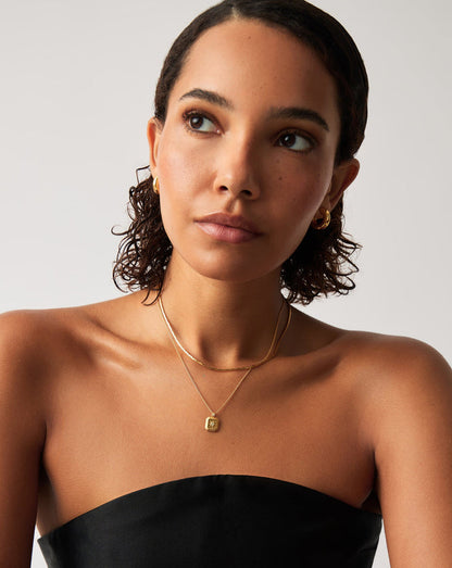 March Birthstone Pendant Necklace | 18k Gold Vermeil/Dyed Aqua Chalcedony Necklaces Missoma