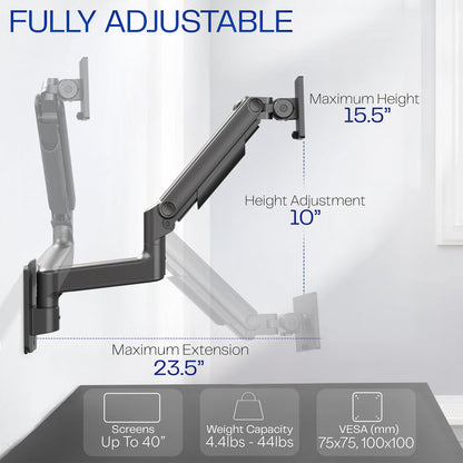 Fully adjustable Mechanical Arm Single Ultrawide Monitor Wall Mount