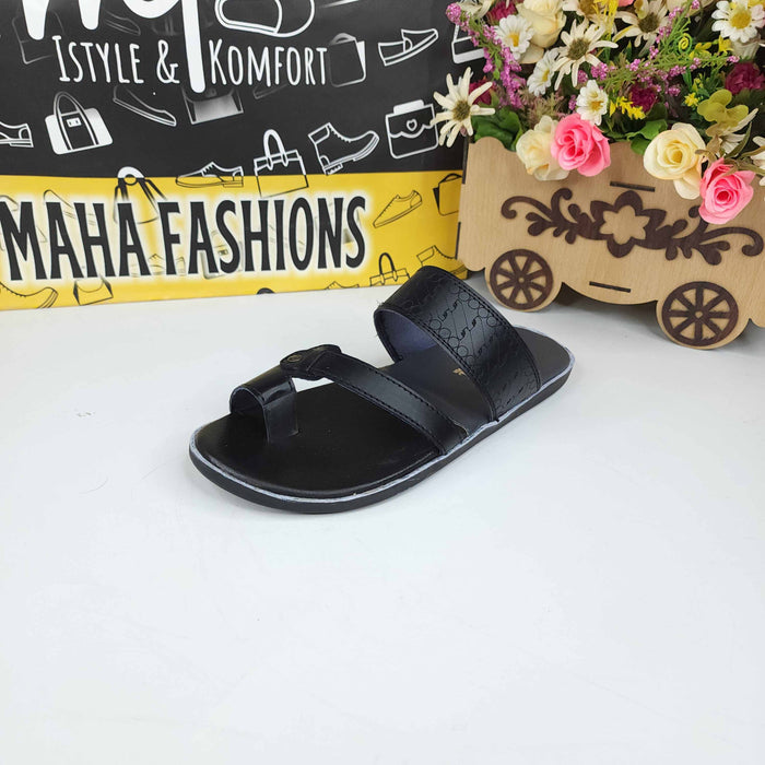 Men Black Slippers - Maha fashions -