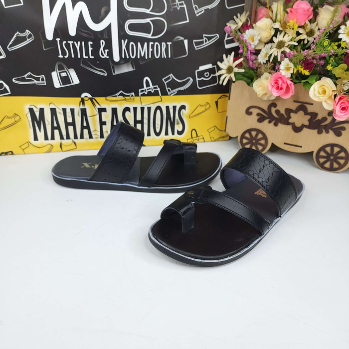 Men Black Slippers - Maha fashions -