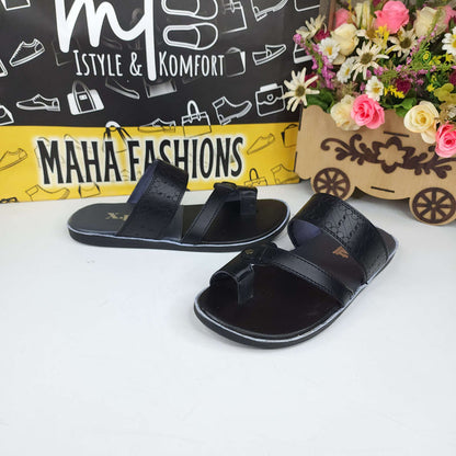 Men Black Slippers - Maha fashions -
