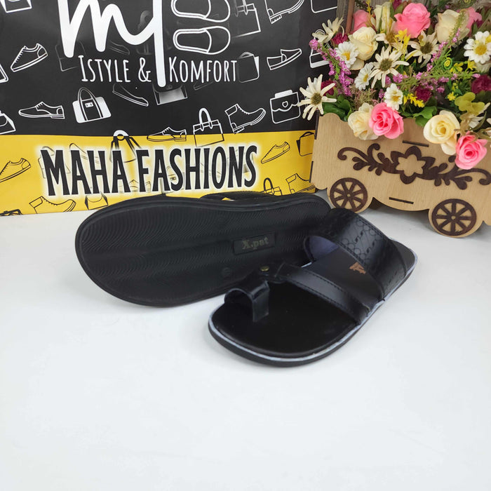 Men Black Slippers - Maha fashions -