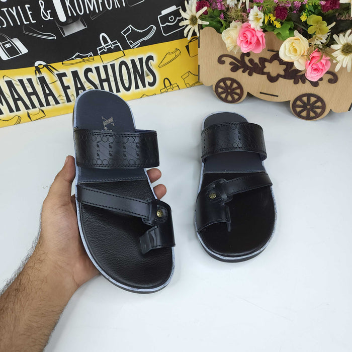 Men Black Slippers - Maha fashions -