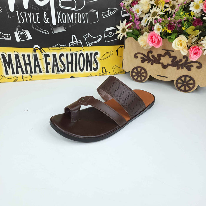 Men Brown Slippers - Maha fashions -