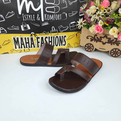 Men Brown Slippers - Maha fashions -