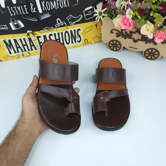 Men Brown Slippers - Maha fashions -