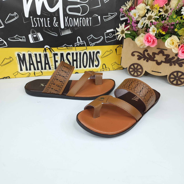 Men Camel Slippers - Maha fashions -