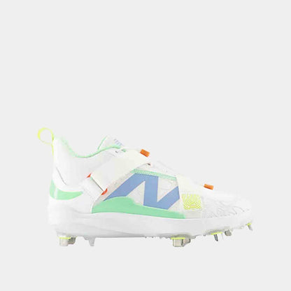 Side view of Men's New Balance FuelCell Lindor 2 Summer Storm Baseball Cleats.