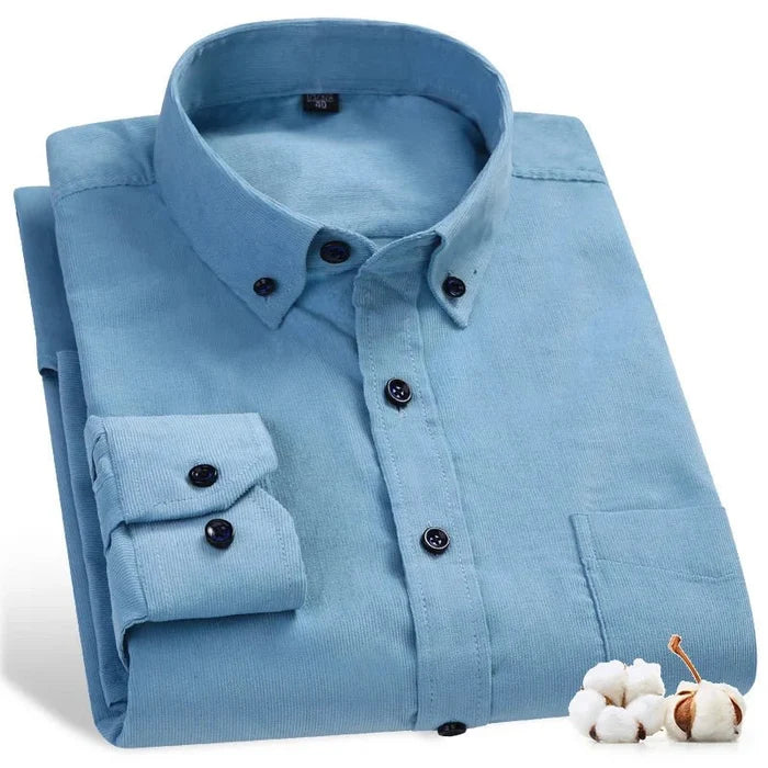 Antonios regular fit cotton corduroy - AntoniosClothing - Blue