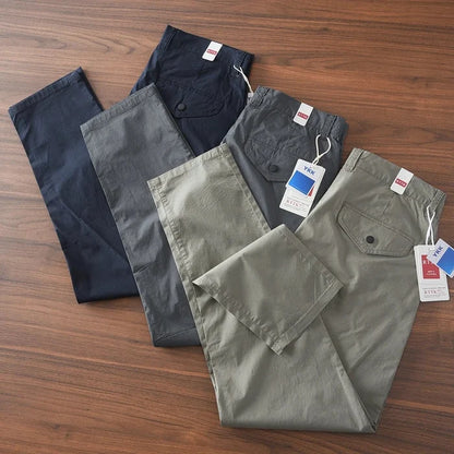 American retro fit-elastic pants - AntoniosClothing - Gray green