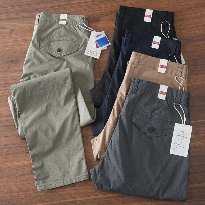 American retro fit-elastic pants - AntoniosClothing - Gray green
