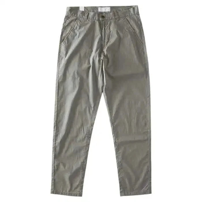 American retro fit-elastic pants - AntoniosClothing - Gray green