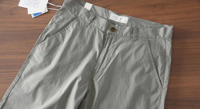 American retro fit-elastic pants - AntoniosClothing - Gray green