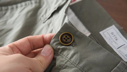 American retro fit-elastic pants - AntoniosClothing - Gray green