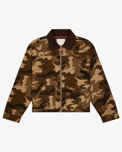 Mens Woven Jacket - Brown Camo