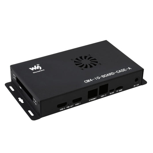 Metal Enclosure for Compute Module 4 IO Board (with Cooling Fan) by Waveshare - The Pi Hut