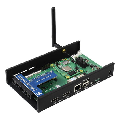 Metal Enclosure for Compute Module 4 IO Board (with Cooling Fan) by Waveshare - The Pi Hut