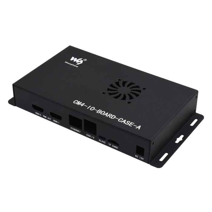 Metal Enclosure for Compute Module 4 IO Board (with Cooling Fan) by Waveshare - The Pi Hut