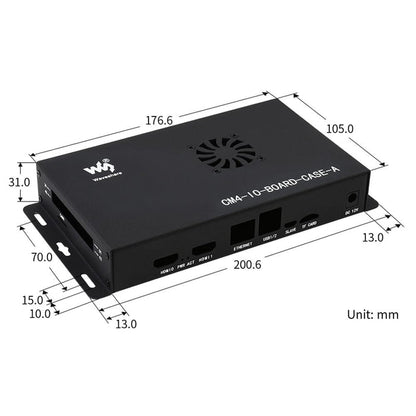 Metal Enclosure for Compute Module 4 IO Board (with Cooling Fan) by Waveshare - The Pi Hut