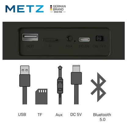 METZ MEBS60 Wireless Portable Bluetooth Speaker - Black