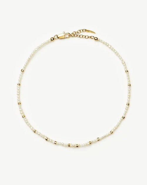 Micro Pearl Beaded Anklet | 18ct Gold Plated/Pearl Anklets Missoma