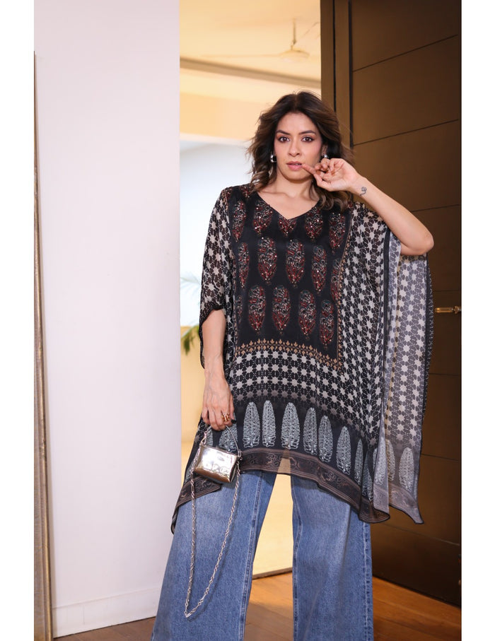 Midnight Bloom Kaftan for women
