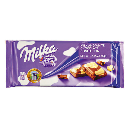 Milka Bars Happy Cow Milk And White Chocolate 3.5oz - 23ct