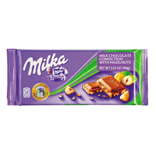 Milka Bars Milk Chocolate With Hazelnuts 3.5oz - 22ct