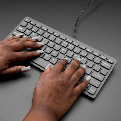 Mini Chiclet Keyboard - USB Wired - Black by Adafruit - The Pi Hut