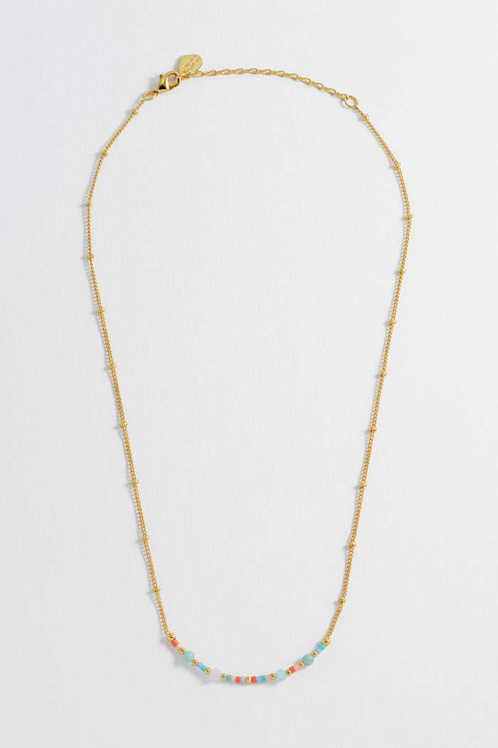 Mini Mixed Beaded Chain Necklace