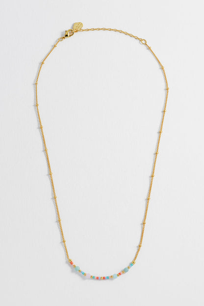 Mini Mixed Beaded Chain Necklace