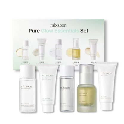 mixsoon Pure Glow Essentials Set – All-in-One Skincare Kit, 5-Step Routine, Glow Boosting, Gentle & Hydrating, Perfect for Gift