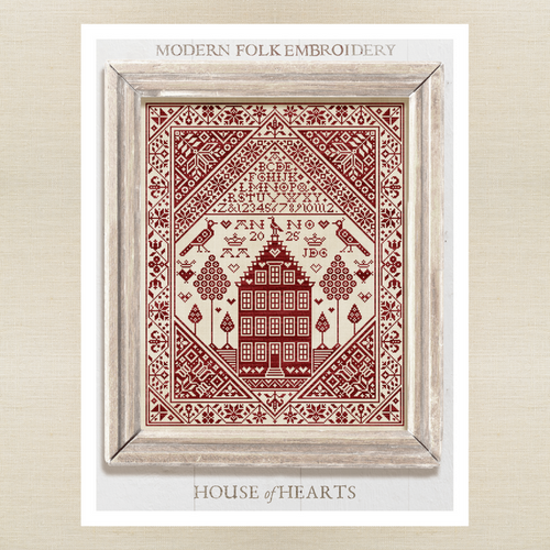 Modern Folk Embroidery - House of Hearts - Booklet Chart