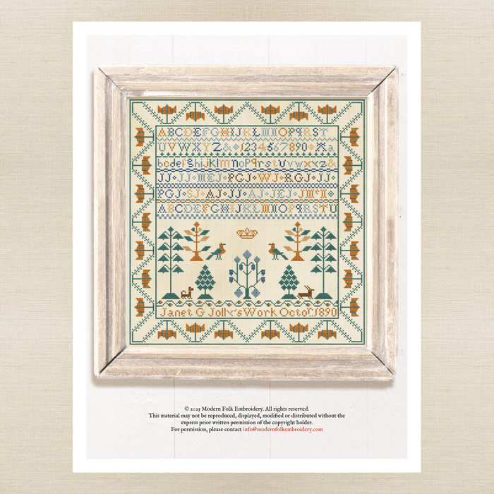 Modern Folk Embroidery - Janet Gibson Jolly 1890 - Booklet Chart