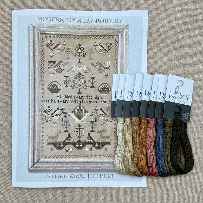 Modern Folk Embroidery - No Bird Soars Too High - Booklet Chart