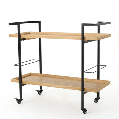 Modern Industrial Bar Cart With Shelving and Casters [Online Only]