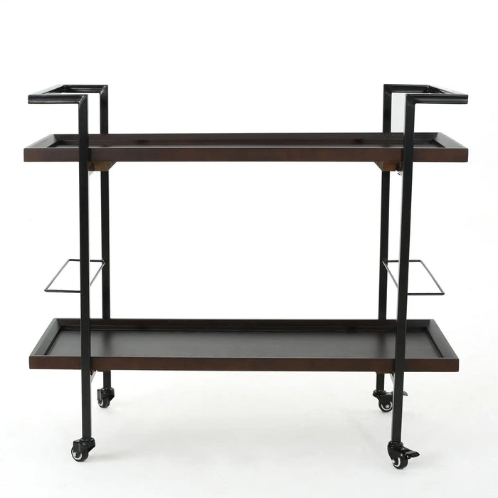 Modern Industrial Bar Cart With Shelving and Casters [Online Only]