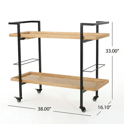 Modern Industrial Bar Cart With Shelving and Casters [Online Only]