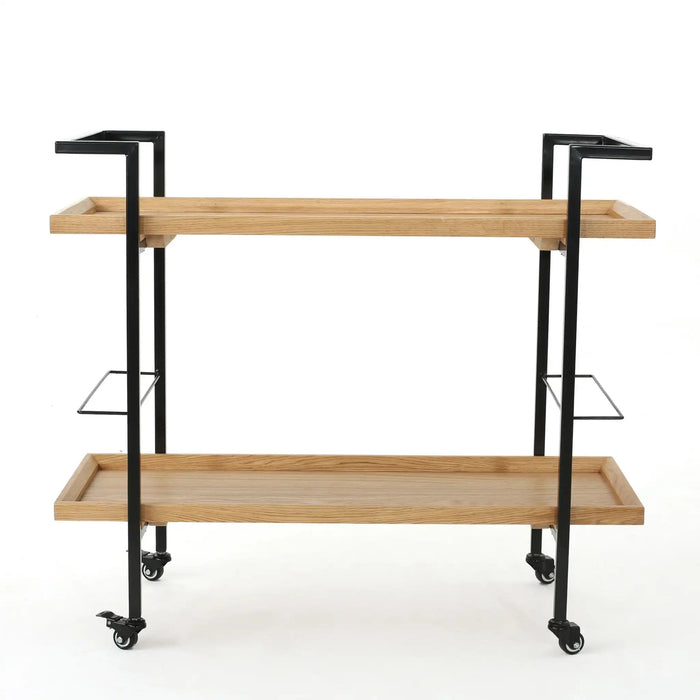 Modern Industrial Bar Cart With Shelving and Casters [Online Only]