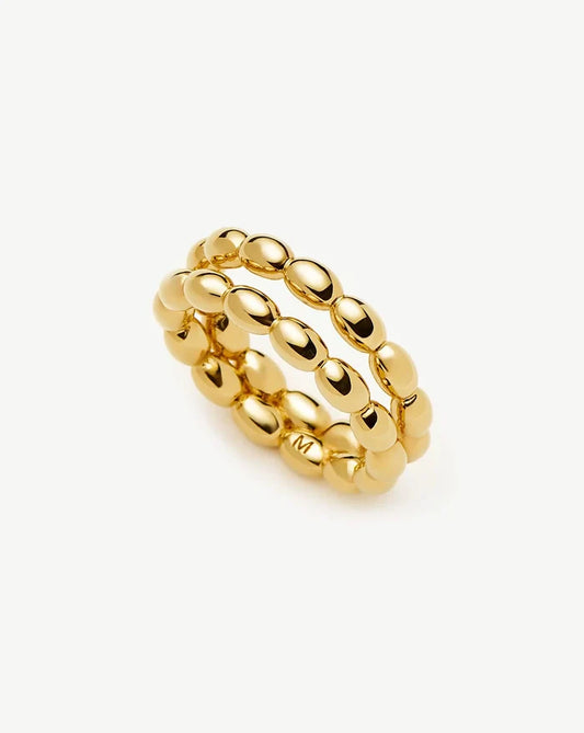 Molten Olive Stacked Ring | 18ct Gold Plated Rings Missoma