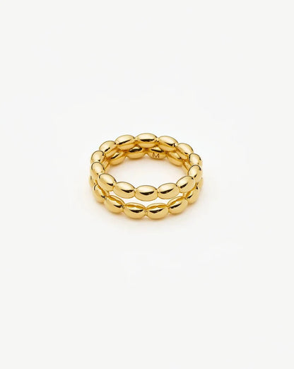 Molten Olive Stacked Ring | 18ct Gold Plated Rings Missoma